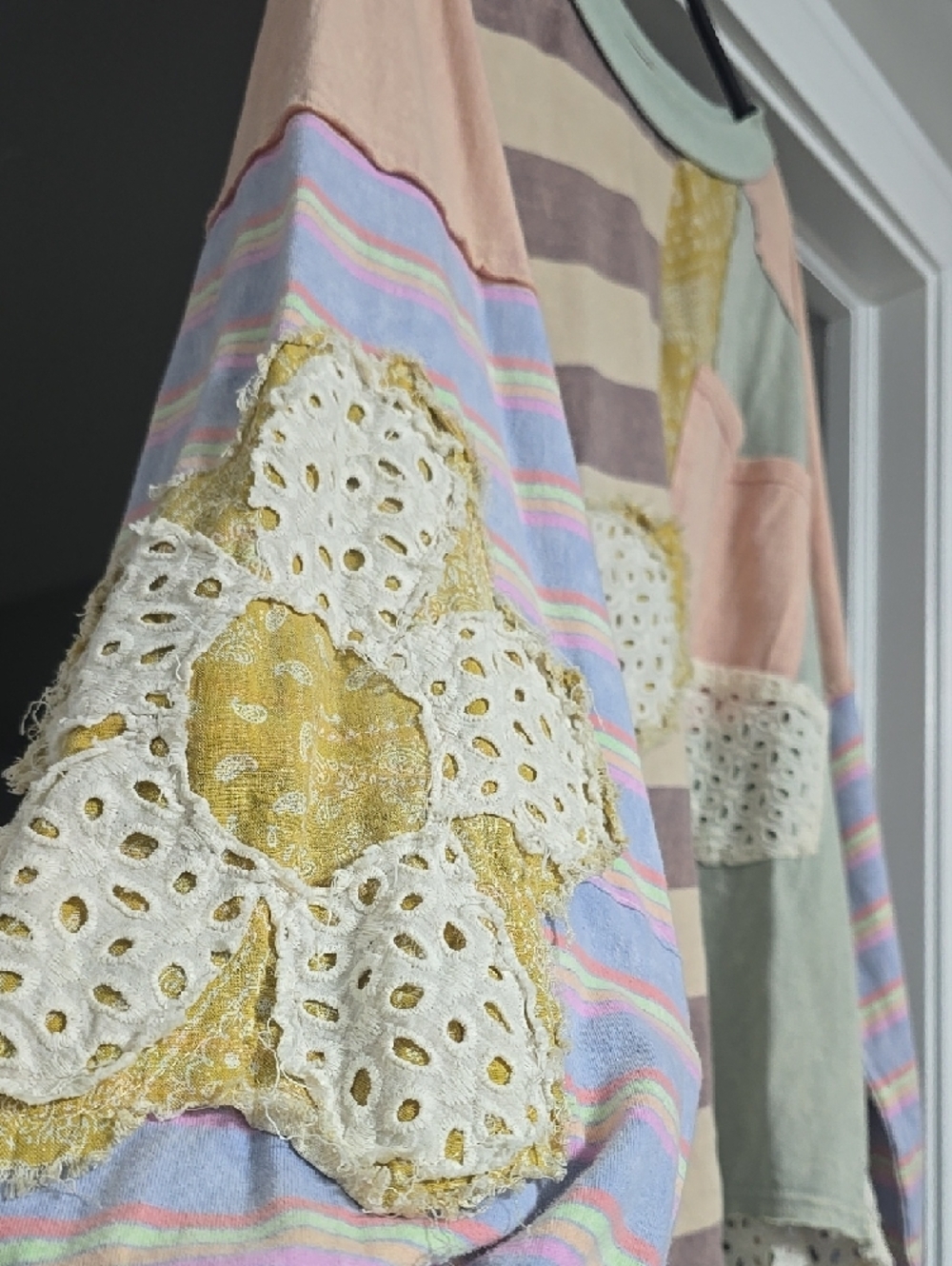 Oli & Hali Pastel Mint Patchwork Sweater - Picture 2 of 12